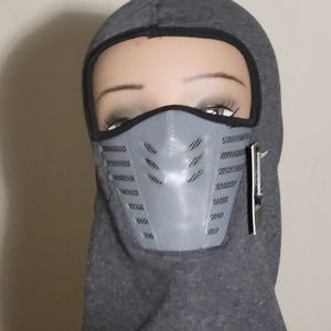Thermal Fur Lined Face Mask One Size Fits Most Gray